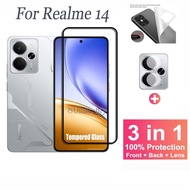 Realme 14 5G 3 in 1 Screen Protector for Realme 14 14X 13 12 Plus 12X 11 11X 5G 4G Tempered Glass & 