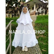 Ristam Baju Muslim Anak | Gamis Anak Perempuan | Gamis Putih Anak
