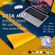 Desk Mat Large Mousepad Table Laptop Mat Lapik Meja Belajar Kerja Gaming Work Office Leather Waterproof Pad Alas Meja