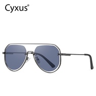 [ใหม่] Cyxus Aviatorแว่นกันแดดโพลาไรซ์สำหรับผู้ชายผู้หญิงชิ้นเดียวกรอบโลหะแฟชั่นShades UV 400 ป้องกั