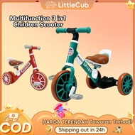 Beige 3in1 Children Scooter Multifunctional Kids Bicycle Mini Balance Bike Walker Basikal  Kids Toys