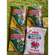 lkg minyak masak .1 kg tepung gandum+1 paket yist