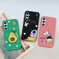 Case For Samsung Galaxy A52 A53 A54 5G Phone Casing Fashion Astronaut Square Liquid Soft Protection Shell Back Cover For Samsung A 54 A 53 A54 A 52 Capa Bumper