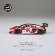 Para64 1/64 Audi R8 LMS Evo 2025 12H of Misano Juta Racing 71 PA-56261 Diecast Scale Model Car