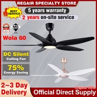 REGAIR/inovo Wola60 5B-16S-10000CFM DC ceiling fan with 24W LED light Remote control 5years warranty