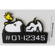 Snoopy House Unit Number Plate | Acrylic Signage
