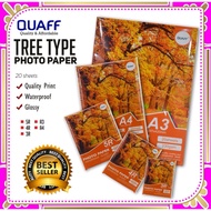 QUAFF Glossy Tree Type Photo Paper A4 | 5R | 4R |3R 230gsm/180gsm (20sheets) 5 size