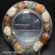 Natural 4 Season Thousand Layer Phantom Quartz Free Form Bracelet