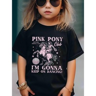 2025 Dancing Girl Print Continue Pony T-Shirt-Short-Sleeved Pattern 23 "Club I new Hot Sale" Foreign