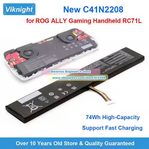 New 74Wh 80Wh Upgraded C41N2208 Battery 15.48V for ROG ALLY Gaming Handheld RC71L High-Capacity Repl