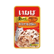 (ลด10%) Inaba เพาซ์แมว รสทูน่าและสันในไก่ 60ก. (IC12) 48x60 g.