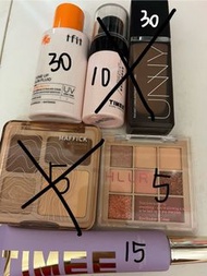 閒置化妝品 粉底液/tfit 防曬霜/UNNY 粉底液/眼影盤/定妝噴霧