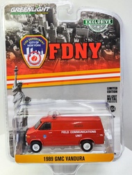 Green Light 1: 64 1989 GMC Vandura-FDNY New York City Fire Station Fire Truck 30277 Out of Print Mod