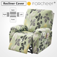 FORCHEER Printed Recliner Sofa Cover 1/2/3 Seater Stretch Electric Recliner Couch Cover Smooth Elastic Fabric for Four Seasons Machine Washable