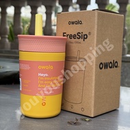 แก้วดื่มน้ำแบบมีท่อสำหรับเด็ก Owala ขนาด 12OZ แก้วดื่มเหลวแบบทนทานต่อการรั่วไหล แก้วดื่มน้ำแบบมีท่อแ