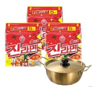 不倒翁 - 金拉麵(辣味)套裝：15包麵(120g x 15包)+1個煲