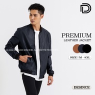 🇲🇾 DESINCE Men Premium Leather Jacket Motorcycle WindBreaker Casual PU Outerwear Jaket Lelaki Motor 