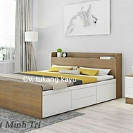 dipan kayu tempat tidur minimalis modern