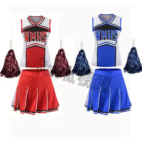 Football Cheerleader Ladies Glee Cheerleader Costume School Girl Full Outfits Fancy Dress Uniform pl