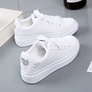 JH SHOP White Sneakers Women's Soft Fabric 3cm High Heels NO.H5