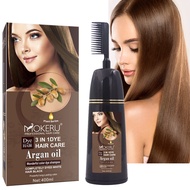 【NEW】 Mokeru Natural Easy Using Long Lasting Dark Brown Hair Dye Comb Permanent Hair Dye Shampoo For Women Home Dyeing