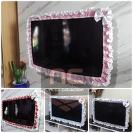 PUTIH Bando/ TV Cover/ TV Cover/ TV/ LCD Ruffle White Gingham Box For TV 24inch-52inch Unique Aesthe