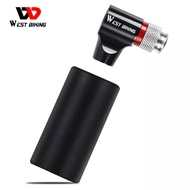 West Biking Xe Đạp CO2 Máy Bơm Không Khí Road Bike Bơm Inflator Cho Schrader Presta Adapter Nhôm Tir