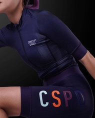CSPD EXILE กางเกงเอี๊ยมขาสั้นสำหรับปั่นจักรยานกางเกงปั่นจักรยานเสือหมอบสีฟ้า20D บุนวม