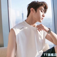 @@ TT Flagship Store Summer Loose Waistcoat Vest Boys Sleeveless T-Shirt Street Wear Sweat Men Korea