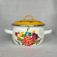 LIMITED EDITION Pumpkin Dutch Oven Enamel Pan | Diameter 14 cm | White-Yellow