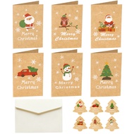 6Pcs/Pack Christmas Gift Mini XMAS Card with Envelope