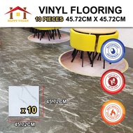 10 keping 45.7x45.7cm Vinyls Pelekat Lantai Vinil Corak Marmar Self Adhesive Vinyl Flooring Floor Pa