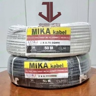 BERKUALITAS KABEL POWER NYMHY 2X0,75 MM MIKA OVAL GEPENG 50 100 METER SERABUT SNI LMK