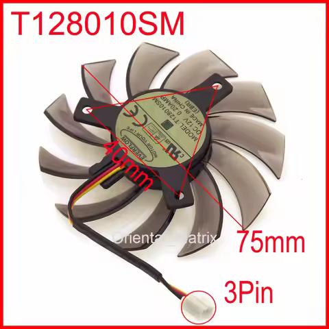 T128010SM 75mm 12V 0.20A 3Pin For Gigabyte GTX460 GTX470 GTX580 HD5870 N470SO N580UD N580SO Graphics