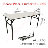Banquet Table 6'x2.5' / Folding Table / Foldable Table / Training Table / Tuition Table / Study Tabl