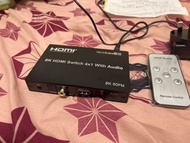 Hdmi 2.1 switch分插 4 in 1 out 8k 60hz 4k 144hz