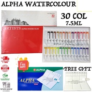 [ FREE GIFT ] ALPHA ARTIST WATERCOLOUR 30 COLOR 7.5ML / ALPHA WATERCOLOUR 30 COLOUR (READY STOCK / 1
