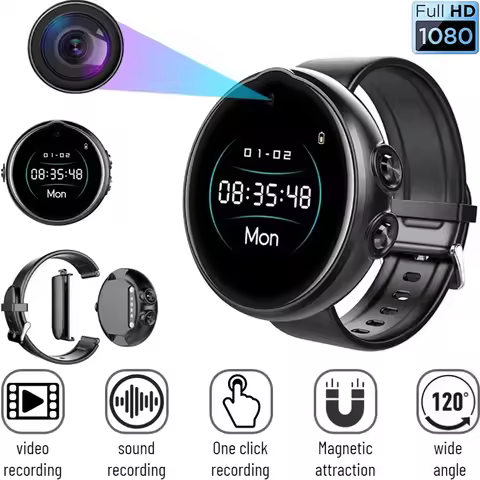Mini Cam Sports Watch 1080P HD 3in1 Camera Wearable Camera Portable Sports DV Bracelet Camera Voice 
