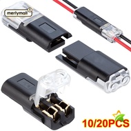 MERLYMALL Quick Connector, 2 Pin Way Plug Waterproof Wire Terminals, Universal Double Wire Electric 