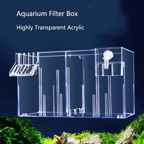 Aquarium External Filter Box Acrylic Filter Dry and Wet Separation 4 in 1 Silent External Suspend Fi