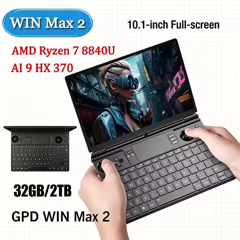 Hyper Prime GPD 2026 WIN Max 2 32GB RAM 1TB 2TB SSD Hard Disk CPU AMD 8840U AI9 HX370 Processor Gami
