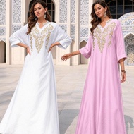 Muslim Robe Women Embroidered Abaya Dress Dubai Women Muslim Slim Elegant Abaya