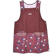 Kusuguru Japan 236565 Character Apron, Side Button Opening Apron, Red, M - L