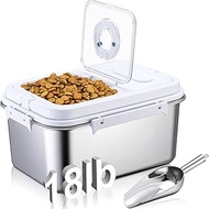 Honeydak 18 Lbs/8 Kg Stainless Steel Dog Food Storage Container with Silicone Airtight Lid with Scoo