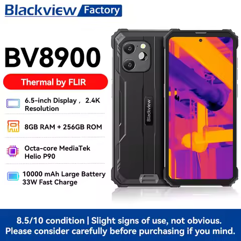 Global version Blackview BV8900 Rugged Phone 6.5'' Display Helio P90 Mobile Phone 16GB+256GB 10000mA
