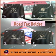 [VALUE BUY] Car Road Tax Holder Carbon Fiber Road Tax Kereta Perodua Proton Honda Toyota