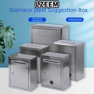 LZEEM Letter Box, Stainless Steel 3 Sizes Mailbox, Portable with Locks Waterproof Ballot Box Outdoor