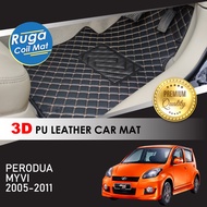PERODUA MYVI ( 2005 – 2011 ) 3D PU Leather Car Carpet Karpet Kereta Kulit PU 3D Car Mat Alas Kaki Ke