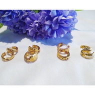 EMAS 916 SEPASANG ANTING SUBANG KATUP PADU DESIGN [916 Gold 1Pair Solid Clip Springs Earring]