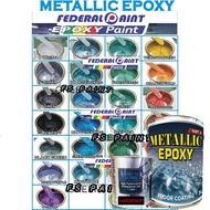 ( Metallic Epoxy Paint ) 5L METALLIC EPOXY FLOOR PAINT PROTECTIVE &amp; COATING Tiles &amp; Floor Paint / WP FEDERAL PAINT